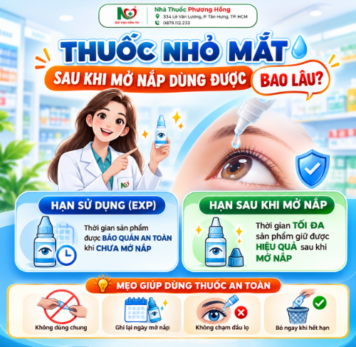 Picture for blog post THUỐC NHỎ MẮT SAU KHI MỞ NẮP DÙNG ĐƯỢC BAO LÂU? QUY TẮC AN TOÀN TRÁNH NHIỄM KHUẨN